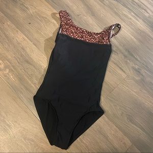 black wear moi leotard size xs